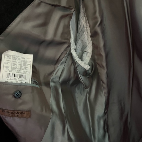 Prontomoda Men Sz. 46L charcoal grey Overcoat. Cashmere/Wool 3 Button, UnisexEUC - Picture 7 of 9